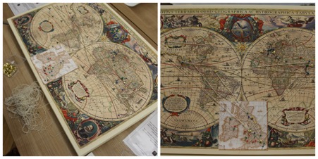Hondius’ world map (1641), with Willem Blaeu insert (and nestling TIDE logo).