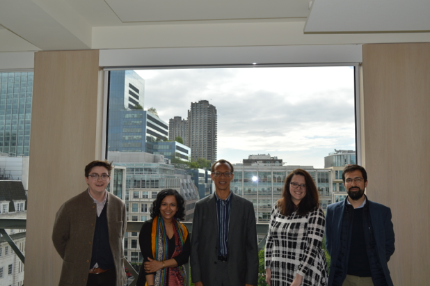 Fred D’Aguiar with the TIDE team at the London campus of the University of Liverpool