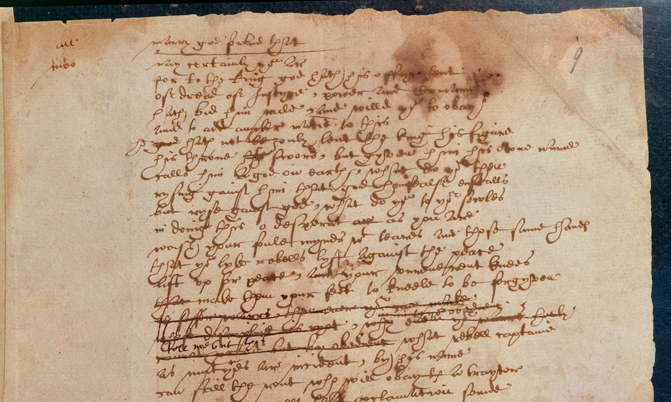 Fragment of The Book of Sir Thomas More, handwritten by William Shakespeare