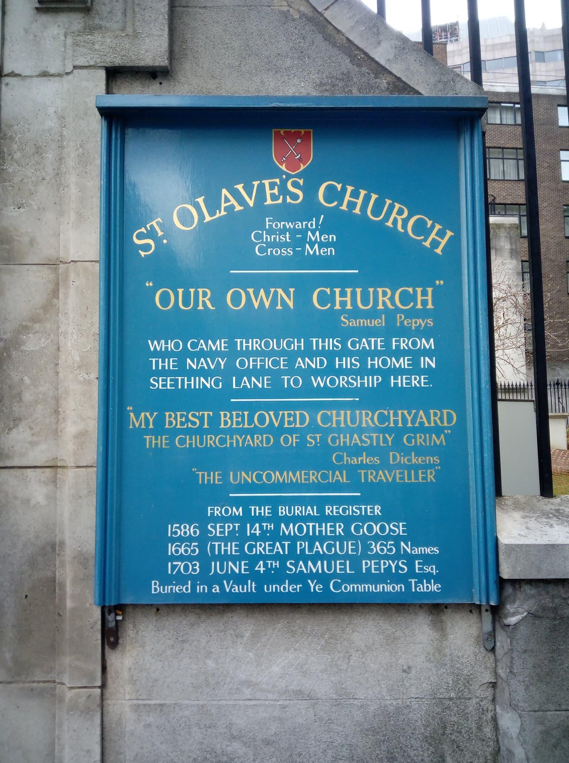 The parish church of St Olave's Hart Street